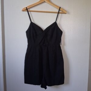 Old Navy Black Cotton Romper With Cutout